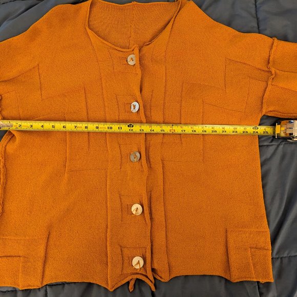 Skif International SKIFO Button Knit Cardigan Orange - Picture 13 of 13
